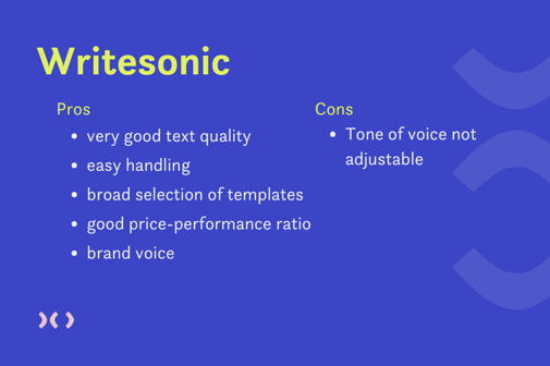 AI Tool Writesonic Pros and Cons | Contentfish