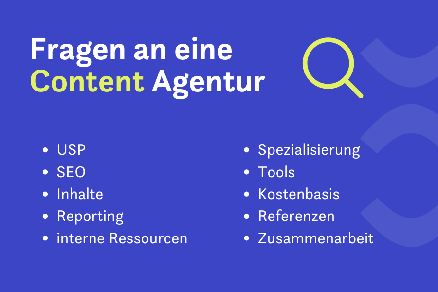 Zusammenfassung: 10 Fragen an eine Content Agentur